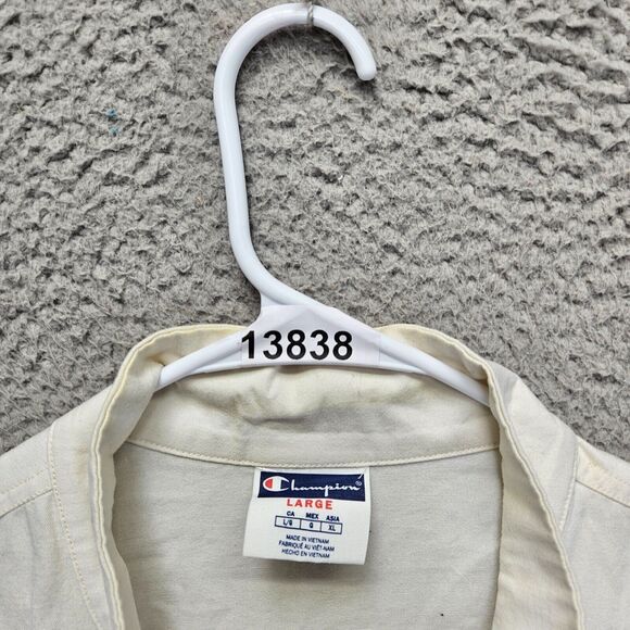 Champion X Urban Outfitters Exclusive Woven Rally Jacket Mens Size Large Cream - Picture 11 of 11